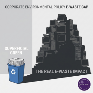 The essential components required to upgrade a corporate environmental policy for electronic waste compliance.